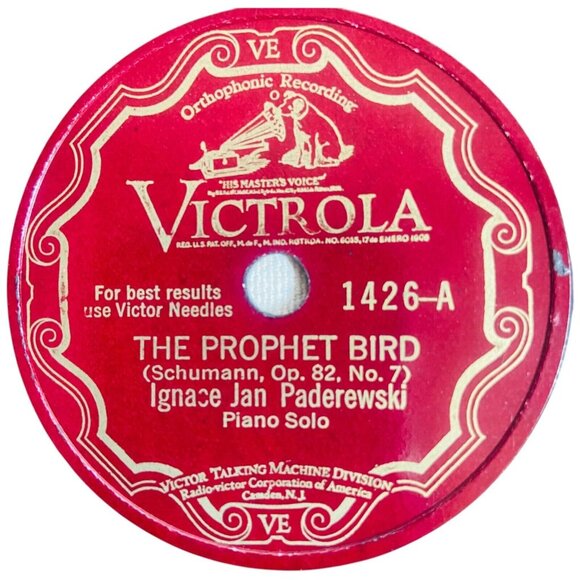 Ignace Jan Paderewski - The Prophet Bird/By The Brookside - 1426 Victrola 78rpm - Picture 2 of 4
